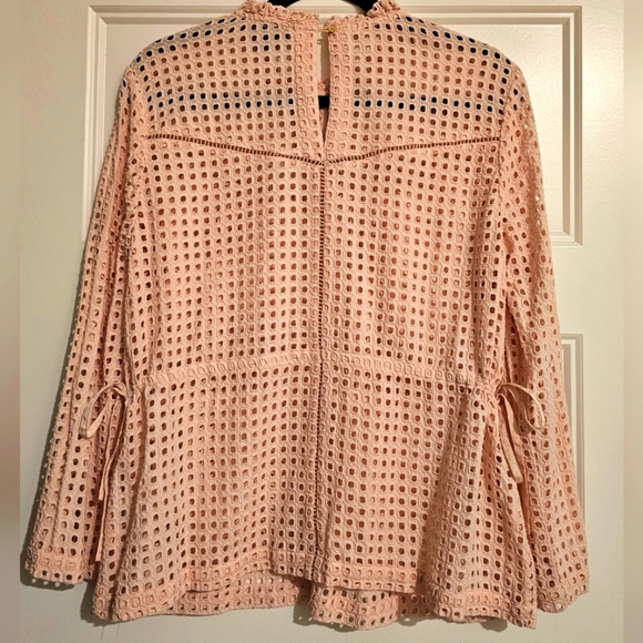 Point Sur J. Crew Pink Eyelet Embroidered Top sz 10 - Picture 4 of 5